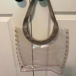 Transparent Tote Bag with Gray Handles HAMMITT